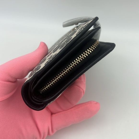 Kate Spade Signature Spade Flower Medium Compact Bifold Wallet Black Multi - Picture 7 of 16